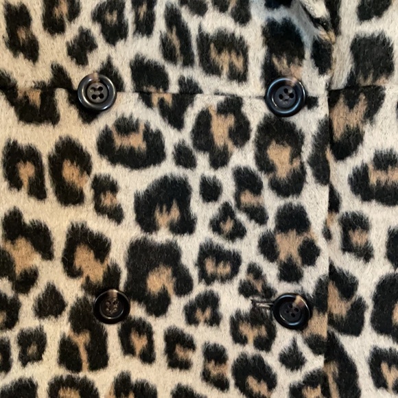 Ann Taylor Brushed Leopard Print Shawl Collar Cocoon Coat 553115 - Picture 7 of 10